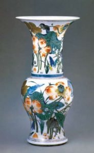 Qing-dynastymulticolored-flower-and-bird-zun-wine-vassel-from-Jingdezhen