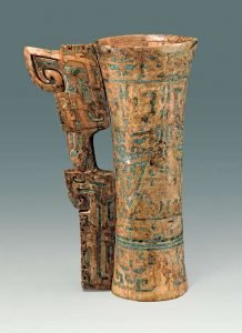 Shang Dynasty ivory carving kuipan (dragon-like monopode animal) cup unearthed from the Fuhao tomb at Yin Ruins, Anyang, Henan, Housed in the National Museum of China